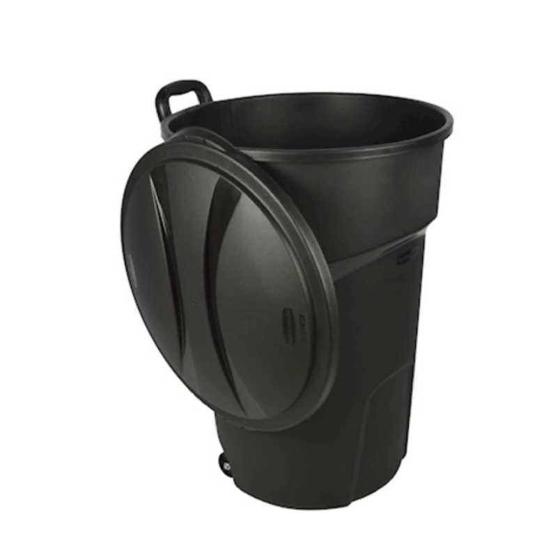 Bote para basura Roughnech Rubbermaind con ruedas y tapa de 121 L