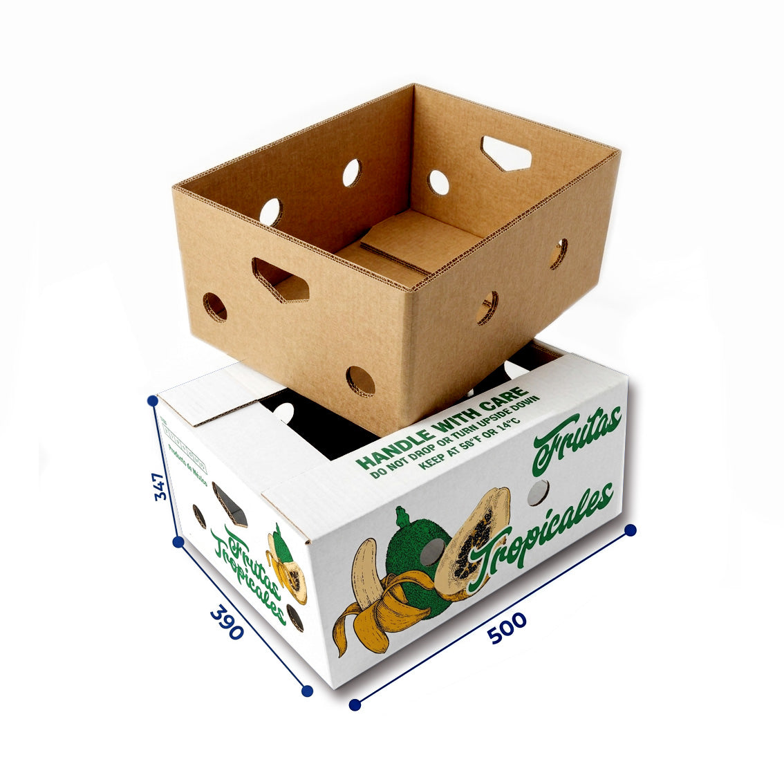 Caja Papaya-Plátano 40 LBS Tapa y Fondo