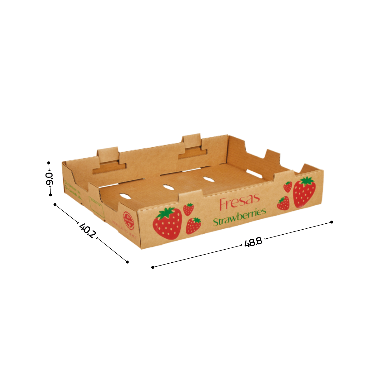 Caja fresa  48.8x40.2x9.0 - $19.50 /pza (Paquete  25 piezas)