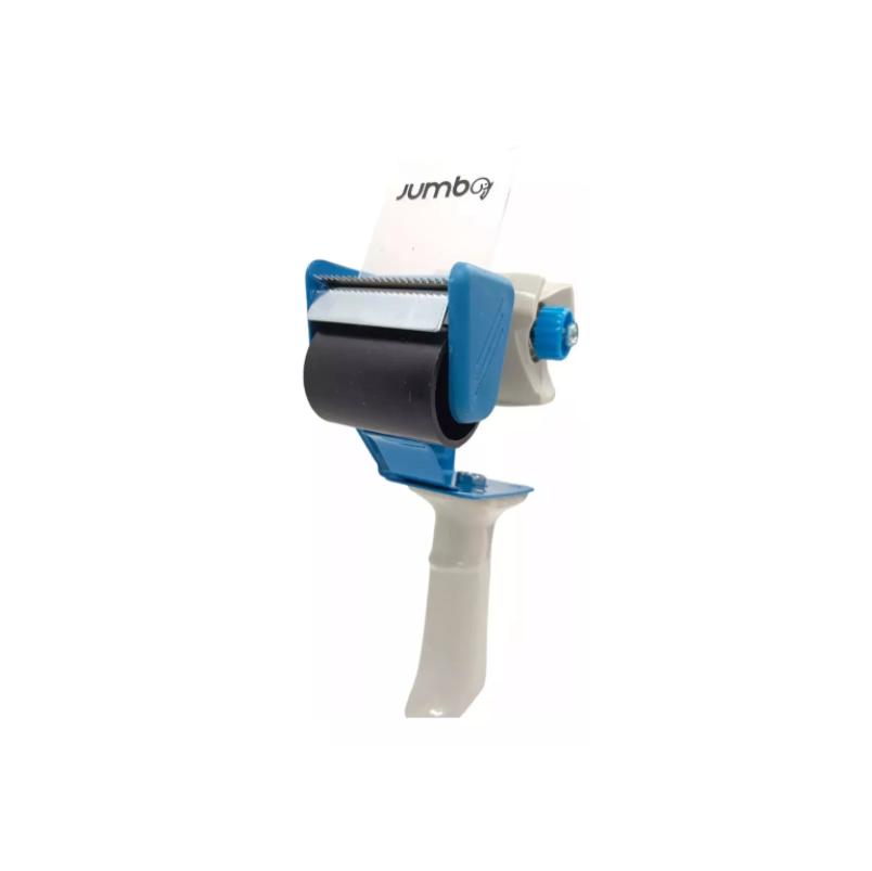 Despachador de cinta para empaque marca jumbo, color azul/gris