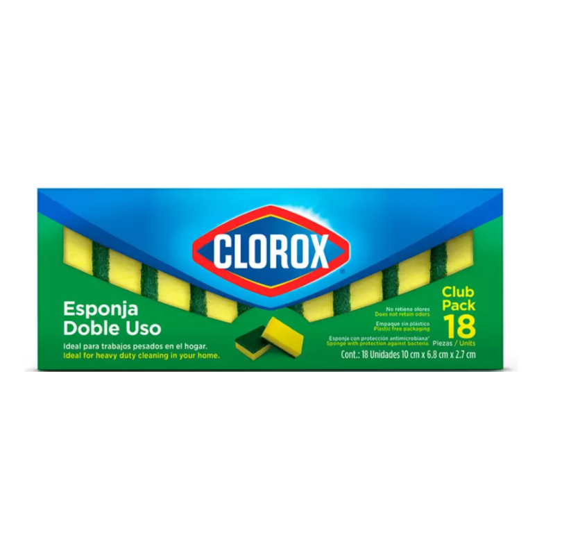 Esponjas Clorox  Doble Uso 18 pzas