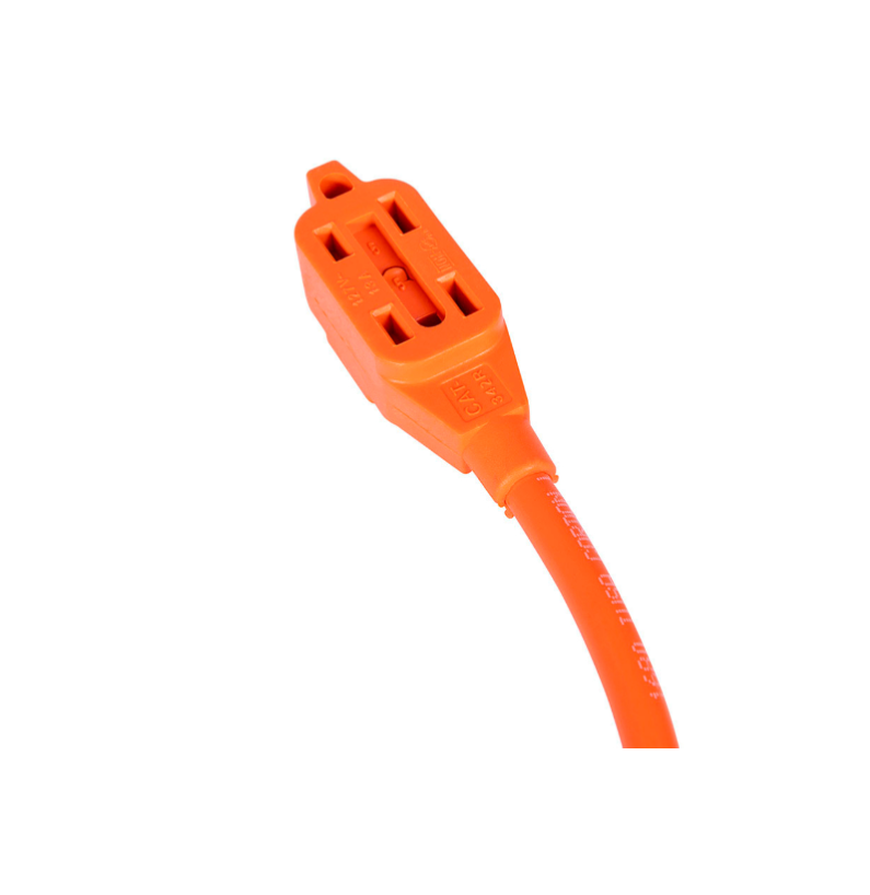 Extensión uso rudo marca voltek, 10 m, color naranja