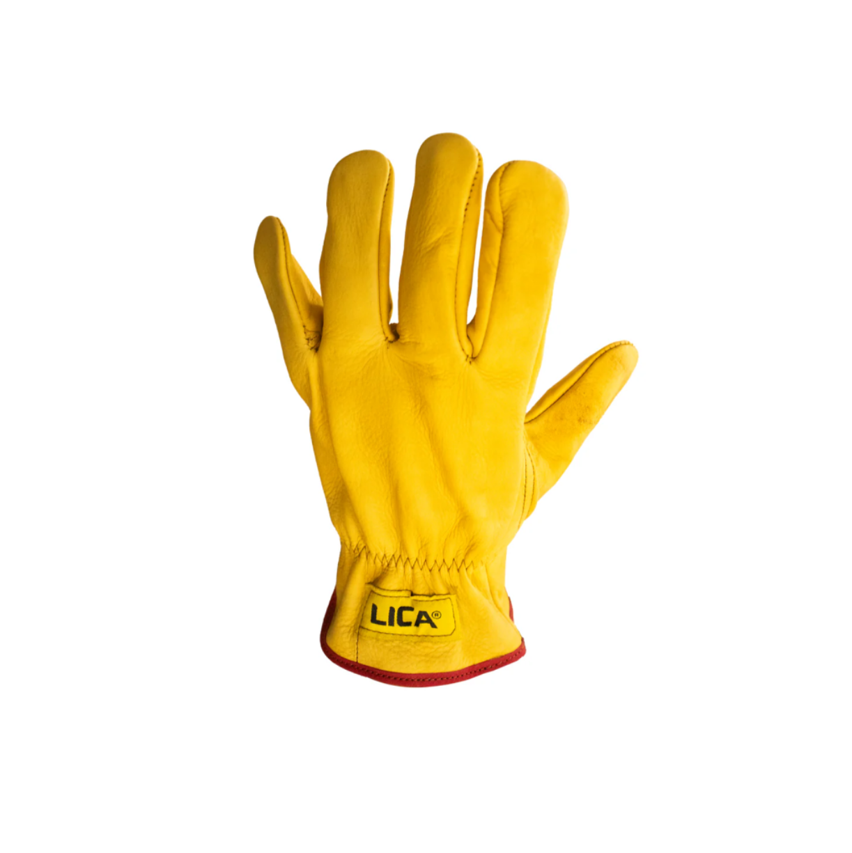 Guantes de piel unitalla marca Lica, 100% piel de res, puño con ajuste de resorte.