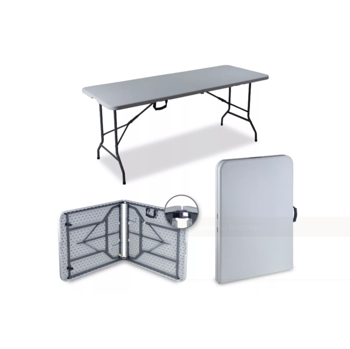 Mesas Plegables Portafolio De Plástico 1.80 m, marca loomber color blanco
