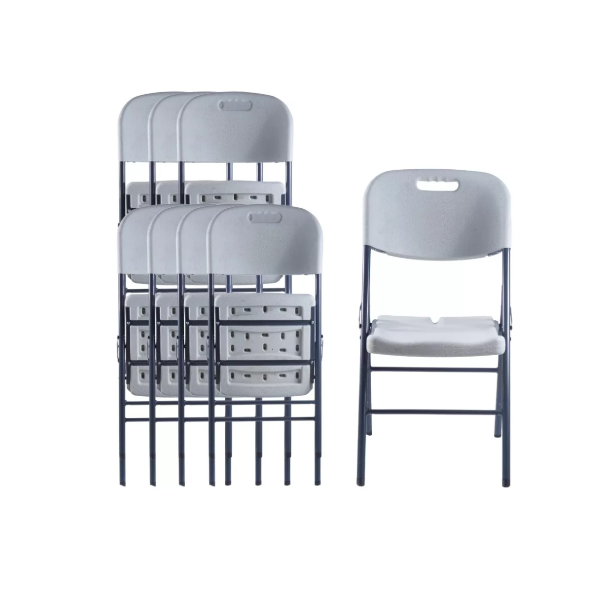 Sillas Plegables de plastico, marca loomber color blanco (Paquete 4 piezas)