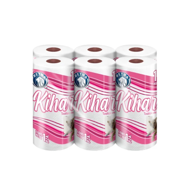Toalla cocina KIHARA 168 hojas 4 - $24.14/pza (Caja 4 paquetes)
